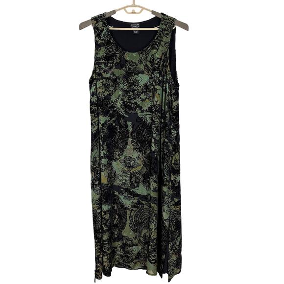 Citron Santa Monica sleeveless midi maxi dress sz 1 silk blend witchy whimsigoth - Picture 1 of 8